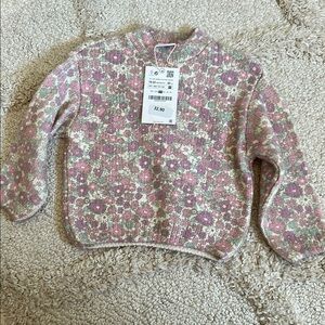 Zara Floral Knit Sweater NWT 18-24 months